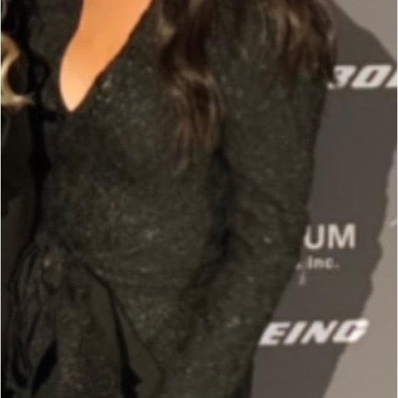 Zara puff sleeve textured weave dress with bow - Picture 3 of 10